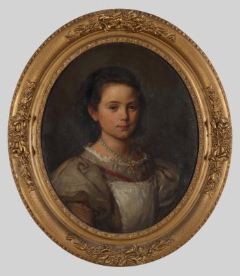 Portrait eines Mädchens mit Collier by 
																	Wilhelm Friedenberg