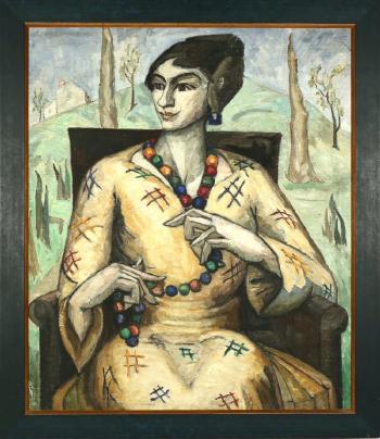Cubist Woman in a Landscape by 
																			Natalie van Vleck
