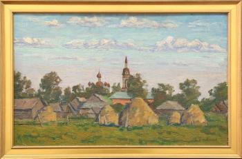 Russian Village Scene by 
																			Vladimir Alexeevich Krivonosov