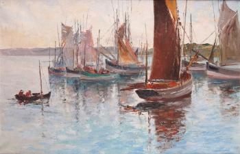 Bateaux au port by 
																	Joseph Crozes