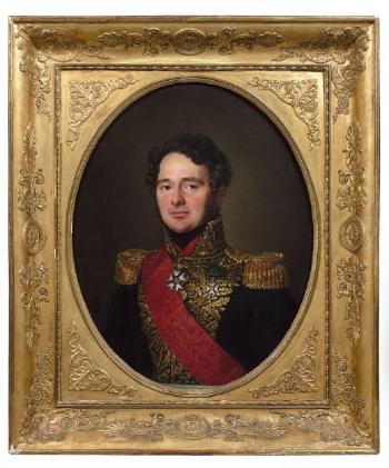 Portrait du général Pierre Joseph Armand de Beuverand, comte de la Loyère. Portrait de son épouse Adélaïde Marie Charlotte Richard de Montauge by 
																			Auguste Francois Laby