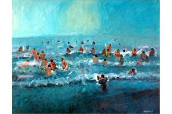 Bathers in the sea by 
																	David Stefan Przepiora