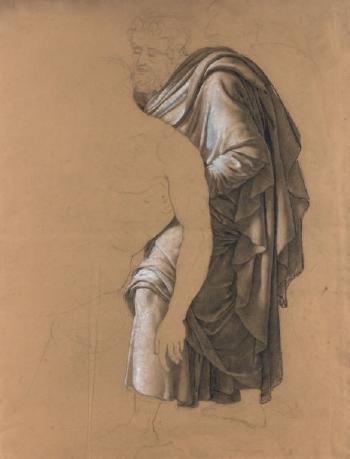 Etude pour un vieil homme en toge, soutenant un jeune homme by 
																	Joseph Ferdinand Lancrenon