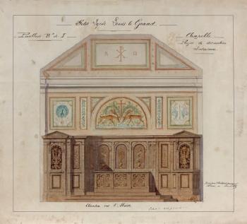 Projet de décor pour la chapelle du lycée Louis le Grand à Paris by 
																	Charles Joseph Lameire
