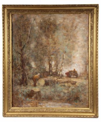 Loggers in Woods by 
																			Louis Paul Dessar