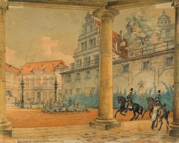 Im Hof des Dresdener Schlosses by 
																			Johann Gottfried Abraham Frenzel