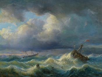 Sailor in Rough Sea by 
																			Raden Saleh