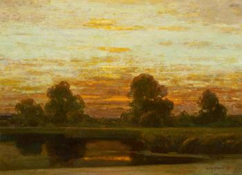 Evening Mood by the Lake by 
																			Charles Palmie