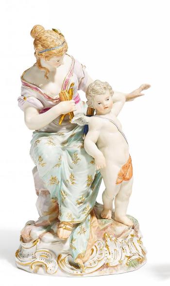 Figure of Venus and Cupid by 
																	A G Eras