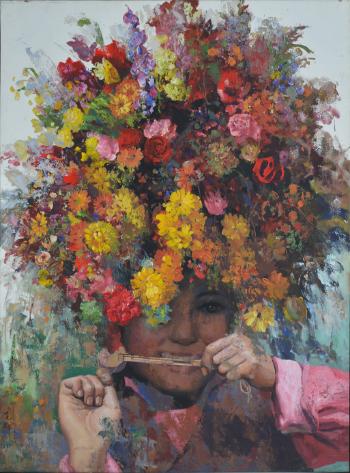 The colorful Flower Headgear by 
																	 Ren Jianhui