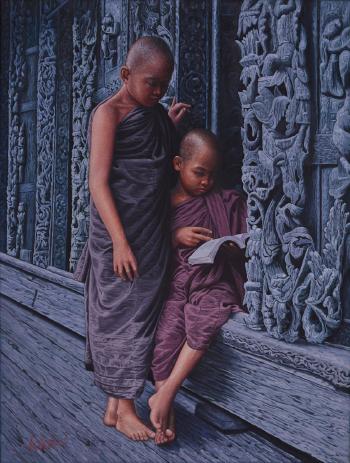 Reading Together by 
																	 Aung Kyaw Htet