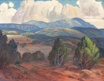 New Mexico Landscape with Clouds by 
																	Carl Redin