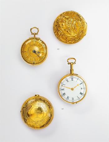 Two Case George II Openface Pocketwatch with Verge Escapement by 
																			John Norcott