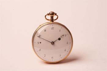 An Openface Pocketwatch with Verge Escapement and Repetition by 
																			Simon Gallonier