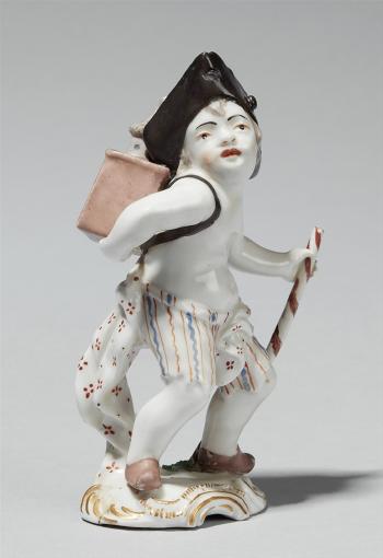 A model of a putto with a magic lantern by 
																	 Frankenthal Porcelain Manufactory