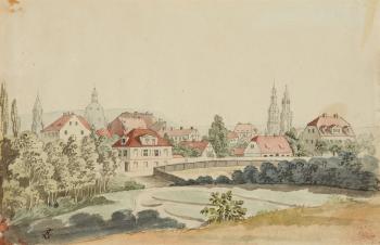 A View of a Town in Saxony by 
																	Ferdinand von Rayski