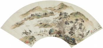a) Scholar under pine tree; b) River landscape; c) Mountain landscape by 
																	 Fang Huangshan