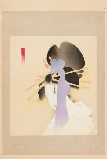 Yugiri. Haunting portrait of a ghostly woman by 
																	Shima Seien