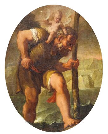 San Cristoforo con bambino by 
																	Antonio Carneo
