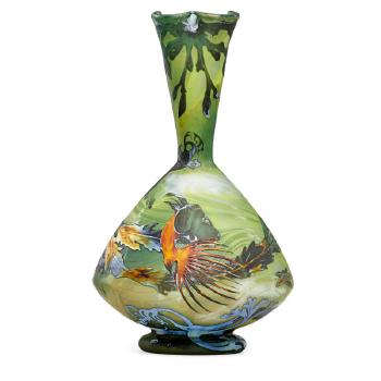 Large Aquamarine Vase by 
																			 Muller Freres