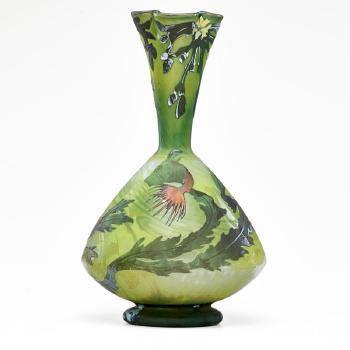 Large Aquamarine Vase by 
																			 Muller Freres