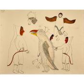 Untitled (Hunters Confronting a Giant Bird) by 
																	Mark Uqayuittuq
