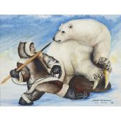 Hunter attacking a Polar Bear by 
																	Davie Atchealak