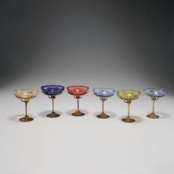 Six Champagne glasses by 
																			 Orivit