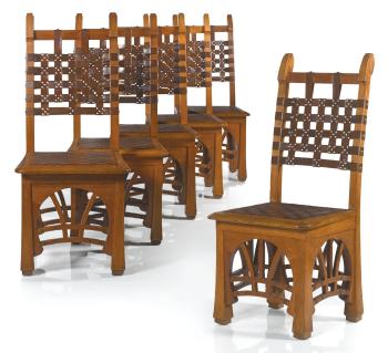 Set of six chairs by 
																	Paul Hankar
