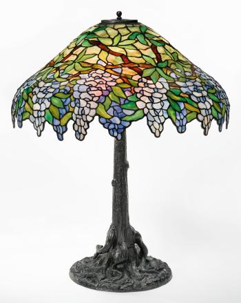 Wisteria Table Lamp by 
																	 Unique Art Glass & Metal Co.