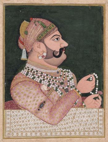 A Portrait of Maharaja Madho Singh by 
																	 Sahib Ram
