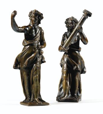 Paire d'anges portant les instruments de la passion by 
																	Girolamo Campagna