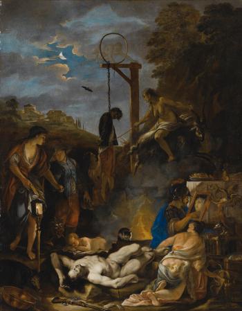The Witches' Sabbath by Moonlight by 
																	Dominicus van Wynen