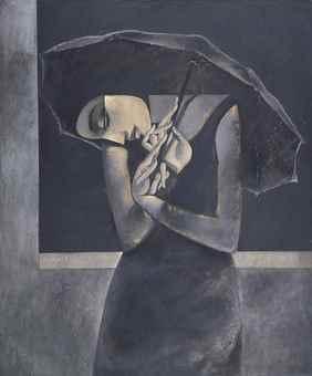 Untitled (Woman Standing in the Rain) by 
																	Safwan Dahoul