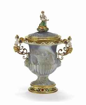 A renaissance-style urn and cover by 
																	Reinhold Vasters