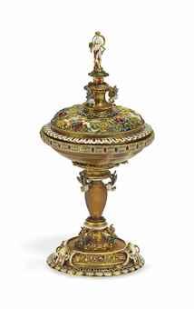 A renaissance-style cup and cover by 
																	Reinhold Vasters
