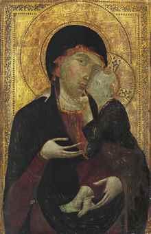 The Madonna and Child by 
																	 Duccio di Buoninsegna
