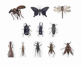 A set of ten articulated insects by 
																	 Tanaka Tadayoshi