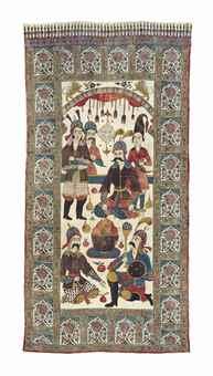 A Large Printed Textile Panel (Kalamkari) by 
																	 Iranian School