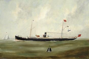 The S.S. Trevorian steaming into Dunkirk by 
																	Henri Versailles