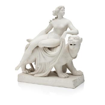 A figure of 'Ariadne and the Panther' by 
																			 Dannecker