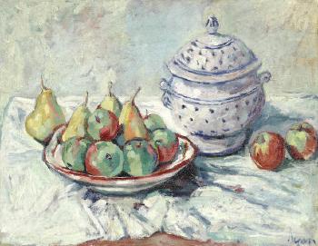 Still life with apples and pears by 
																			Adrian Ryan