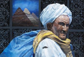 Man and Pyramid by 
																	Mahmoud Abdel-Mawgood