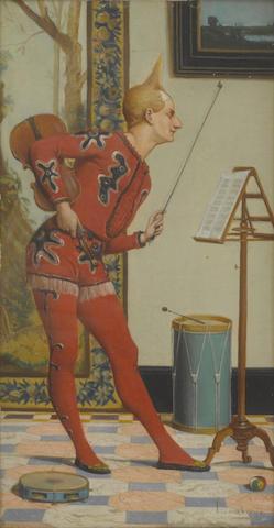 The musician; The sportsman (a pair) by 
																			Albert Lambron des Piltieres