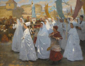 Ave Maria - procession religieuse in Bretagne by 
																	Aloysius O'Kelly