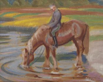 Lieutenant gives water to his horseLieutenant gives water to his horse by 
																	Eric Vasstrom