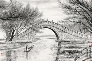 Along the riverside by 
																	 Zhang Junxi