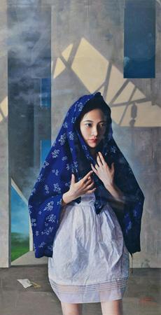 Girl in Blue Cloth by 
																	 Guo Zhongwei