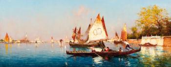 Esquifs sur la lagune de Venise by 
																	Albert Ferdinand Duprat