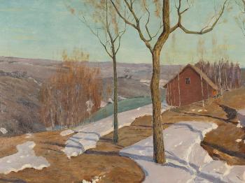Early Spring Landscape (Last Snow) by 
																			Vilhelms Purvitis